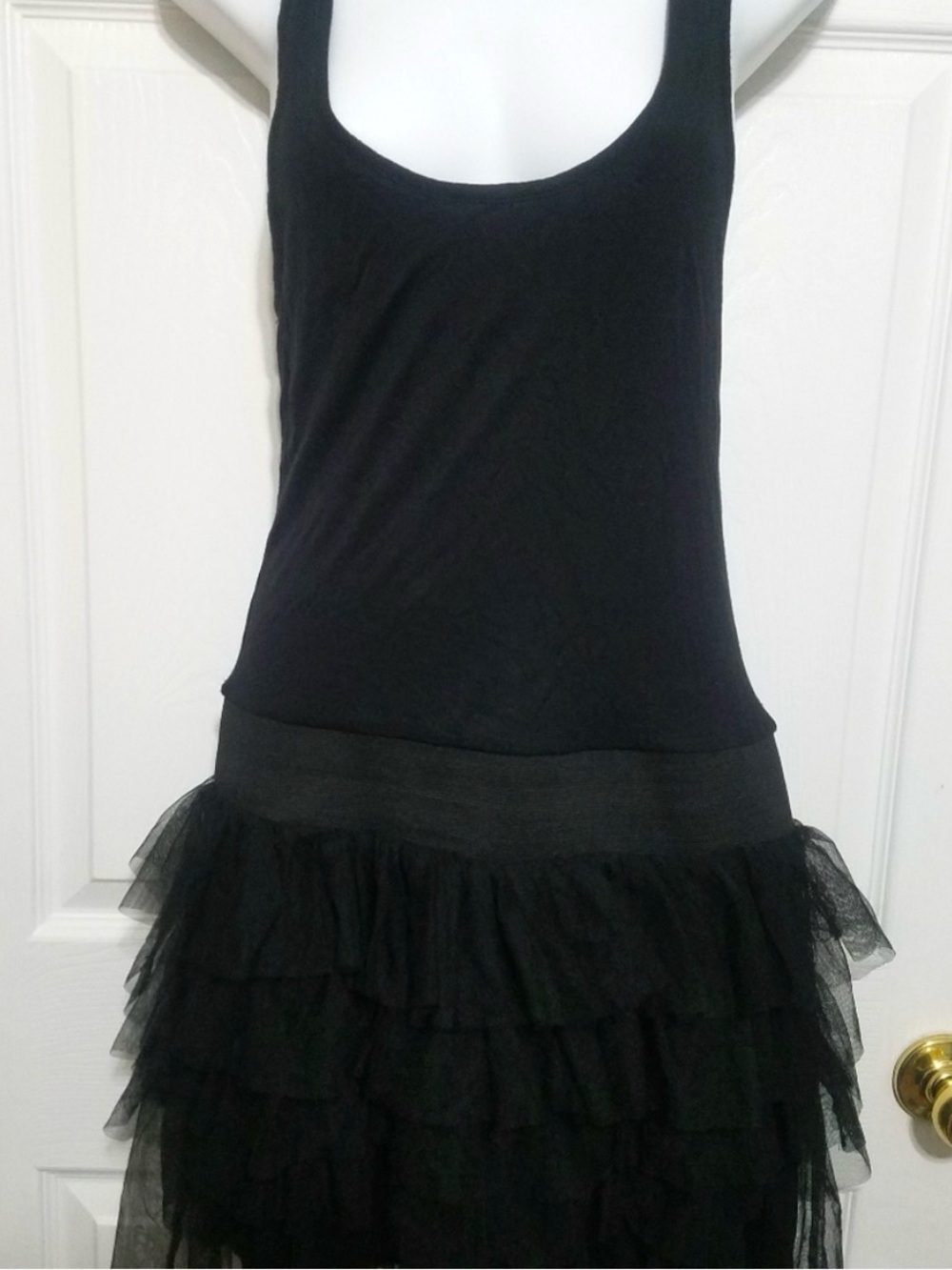 Miley Cyrus Max Azria Black Ruffle Tulle Dress